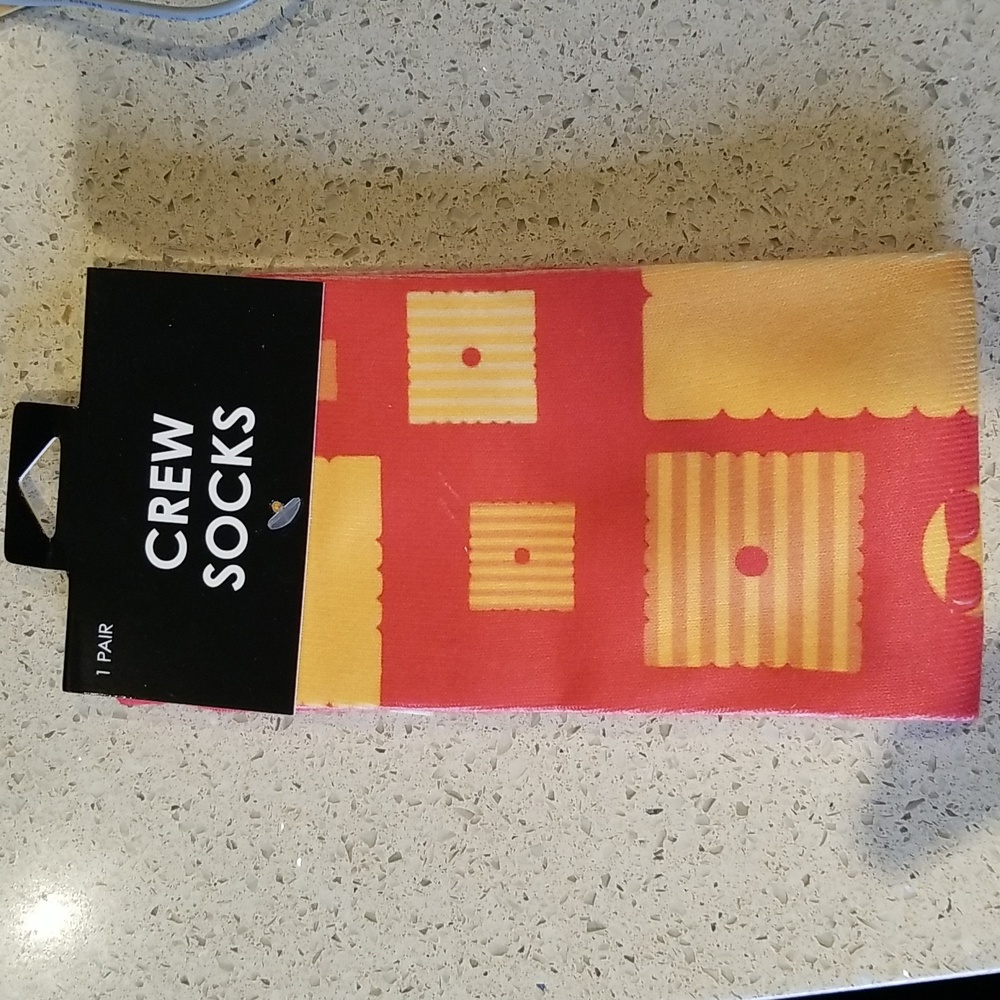 NWT Crew Socks Kellogg's Cheezit socks collectible unisex